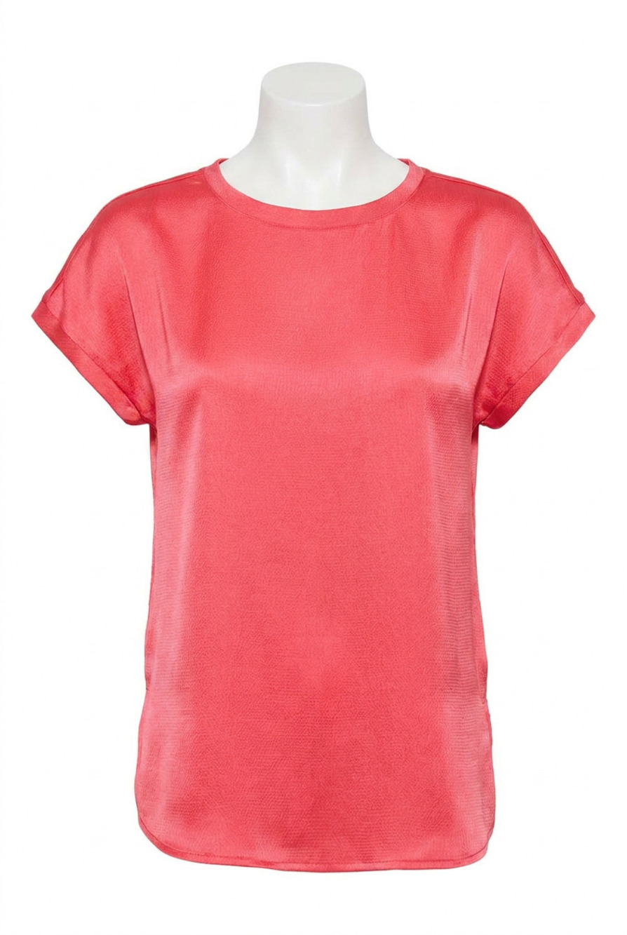 NEW LYSSE women's miri cap sleeve top in coral sunset